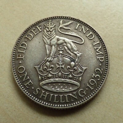 Georg V Silber One Shilling 1932 schöne Erhaltung (myrefn740)