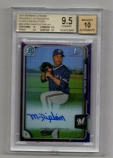 2015 Bowman Chrome Purple Ref. Marcos Diplan Autograph 180/250 BGS 9.5 w/10 Auto