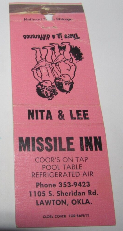Matches Matchbook Cover Missile Inn Motel Nita & Lee Boy Girl There a Difference