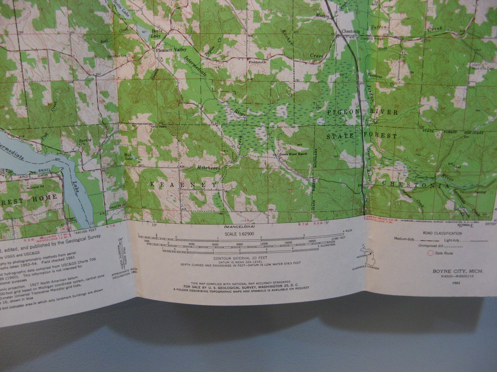 Vintage USGS Map Boyne City Michigan 1961 VGC eBay