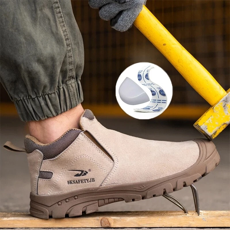 Mens Sneakers Work Boots Indestructible Composite Toe Shoes Safety Shoes brown