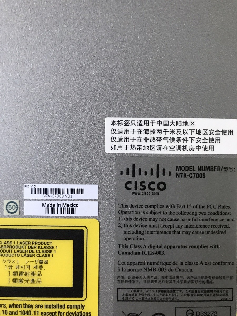 Cisco Nexus N7K-C7009 Chassis No SUPs No Switch Modules 2x AC-7.5