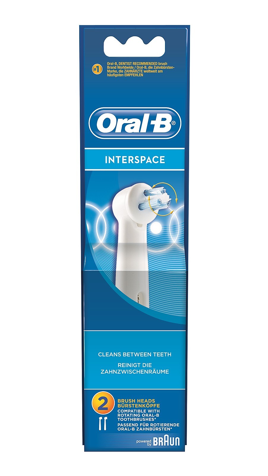OralB Interspace Replacement Rechargeable Toothbrush Heads Powered by
