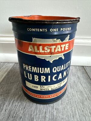 Vintage ALLSTATE Premium Quality Lubricant Grease 1 lb can
