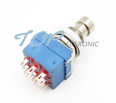 5PCS 3PDT 9-pin Guitar Effects Pedal Box Stomp Foot Metal Switch True Bypass NEW