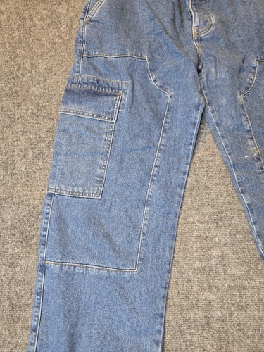 Boohoo Man Baggy Rigid Extreme Denim Double Knee Jeans 34X30 Skater Wide Leg - Picture 4 of 14