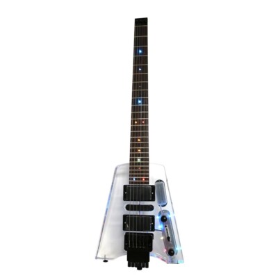 Headless Acrylic Electric Guitar  Humbucker Pickups Colorful Light 6 strings