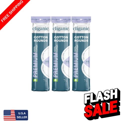 300 Count Makeup Remover Pads - Lint-Free Hypoallergenic Cotton Rounds