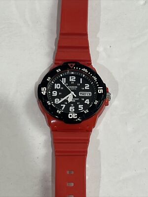 Casio 5125 MRW-200H Module Red 100M Water Resistant Day Date Watch New Battery