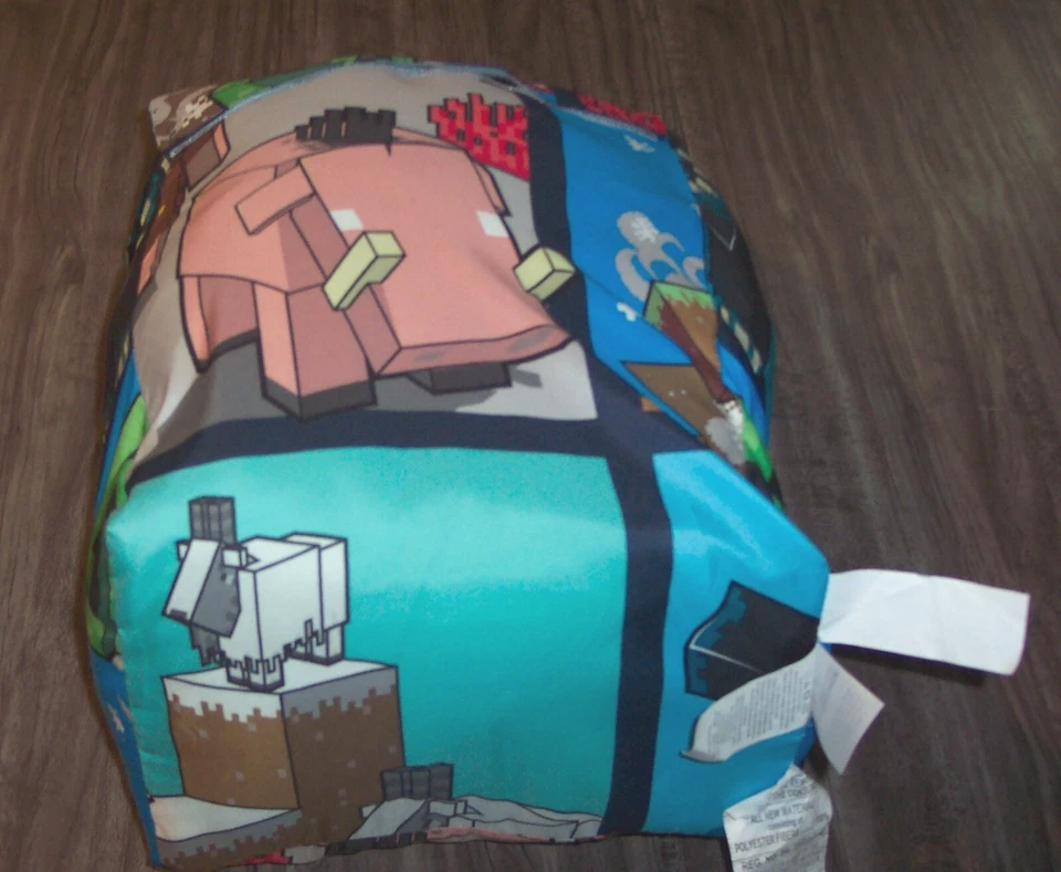 MANTA EDREDÓN REVERSIBLE TAMAÑO COMPLETO/VIDEOJUEGO MINECRAFT 2023 NUEVA Foto 3 de 4