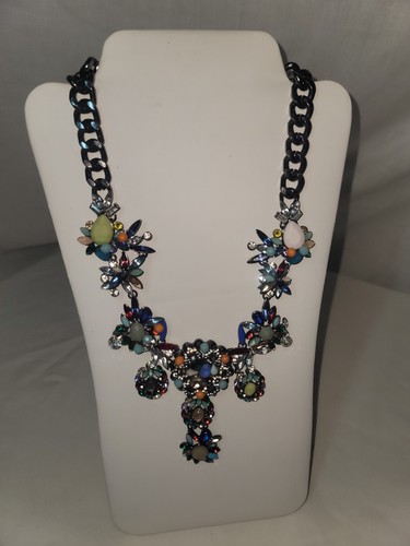 Vintage Gun Black Zara Signed Statement Necklace