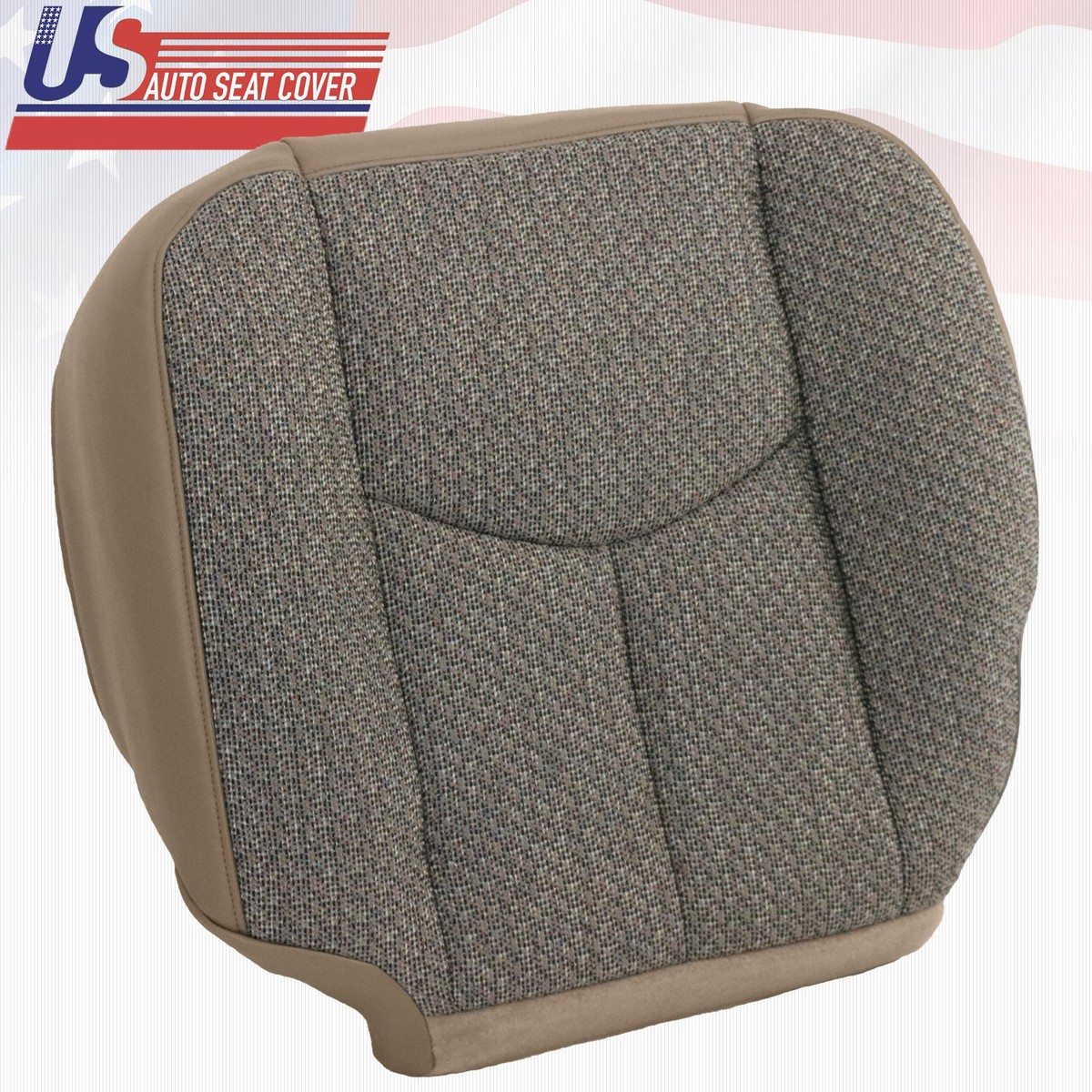 Driver Bottom Seat Cover – Cloth – Medium Neutral Tan – Fits 2003-2007 Chevy Silverado 1500 / 1500HD (Work Truck)