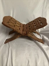 Carved Wooden Folding Book Bible Cookbook Picture Stand Holder