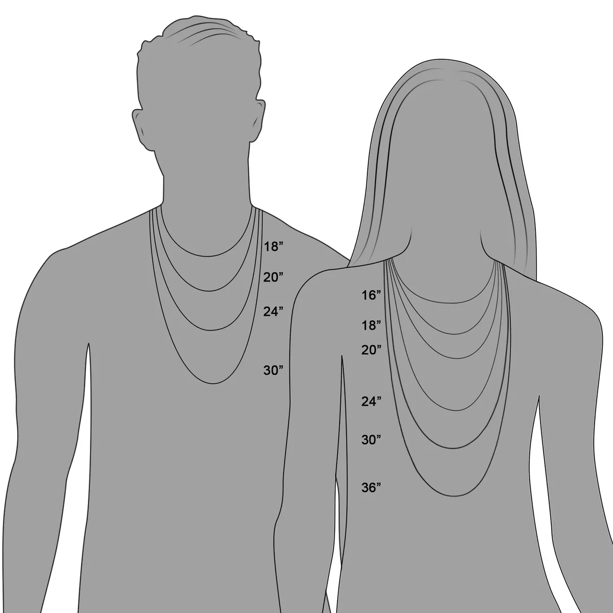 18 inch long necklace deals