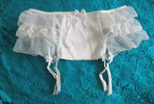 Victoria's Secret I Do Satin Front Tiered Lace Side Bride Garter Belt XS / Small