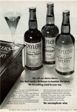 1969 Vintage Print Ad Taylor We call our sherry sherry We uncomplicate wine