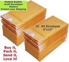 10 0 6X10 Kraft Paper Bubble Padded Envelopes Mailers Shipping Case 6''X10''