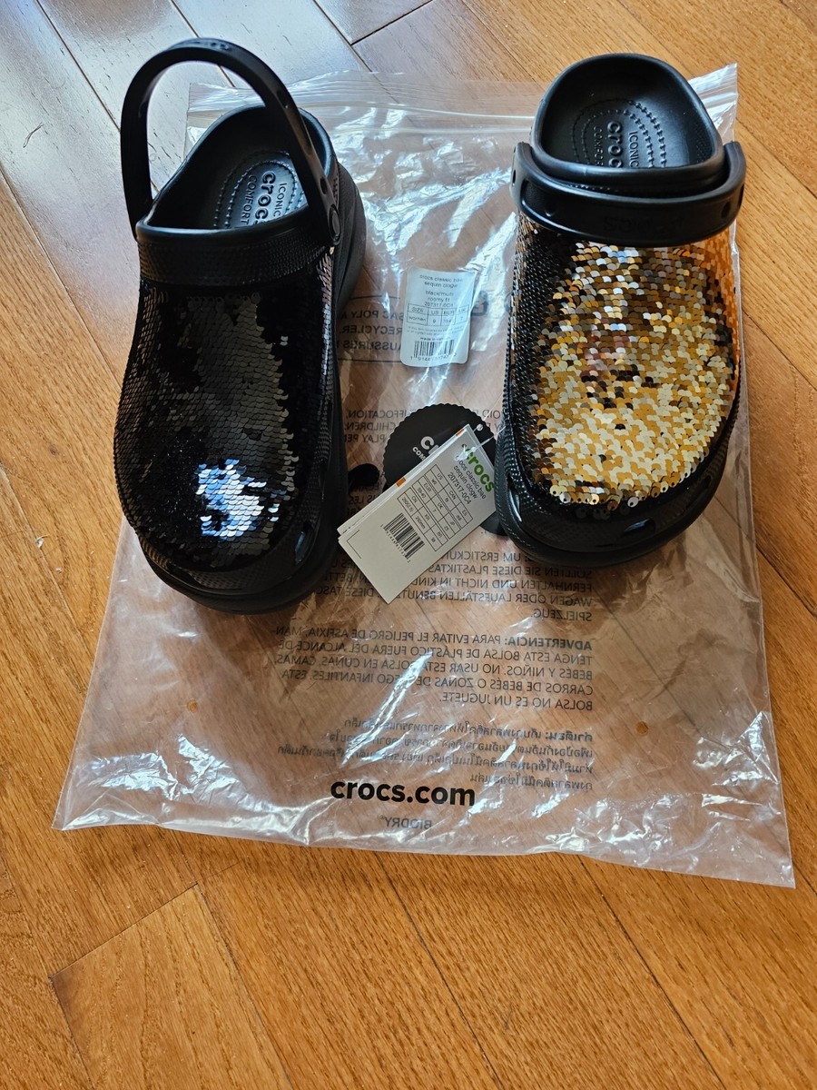 すかBOX Crocs Classic Bae Sequin Clog Black/Multi Size W6 | eBay