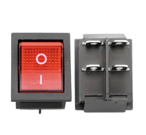 2x On Off Red Light Rocker Switch 250V AC 16 AMP 125V 20A DPST 4 lug ...
