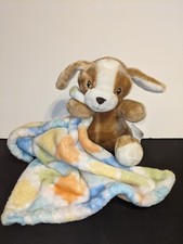 Little Miracles Brown Puppy Dog Lovey Plush Baby Security Multi-Color Blanket