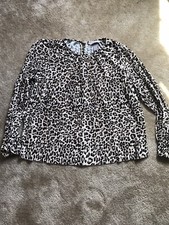 H M Blouse Long Sleeve Size XS Leopard print