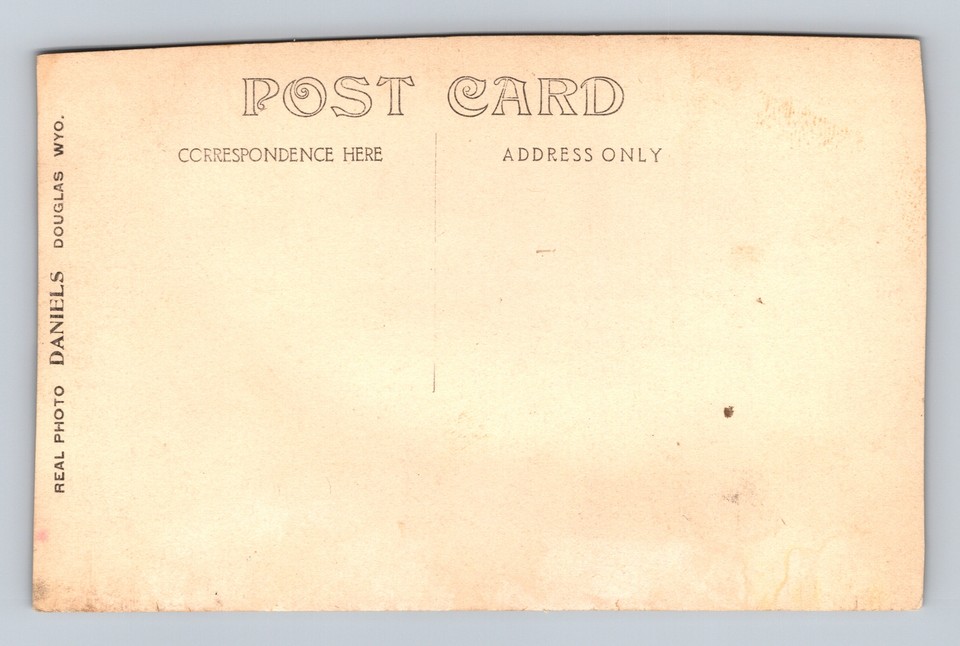 RPPC Wyoming State Fair Grandstand Men & Women Big Hats Douglas WY