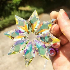 Rainbow Snowflake Car Hanger Prismatic Chandelier Pendant Suncatcher Hanging