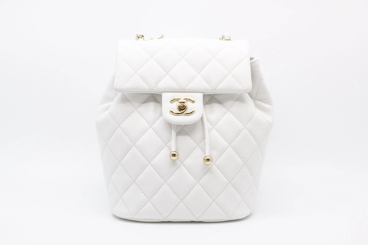 Chanel white backpack sales