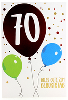GlüCkwunschkarte 70 Jahre Geburtstag Karte GrußKarte Zahl 70 Geburtstagskarte