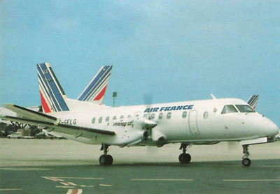 Postcard Airline AIR FRANCE F-GELG Saab SF-340 Leconte CC9.