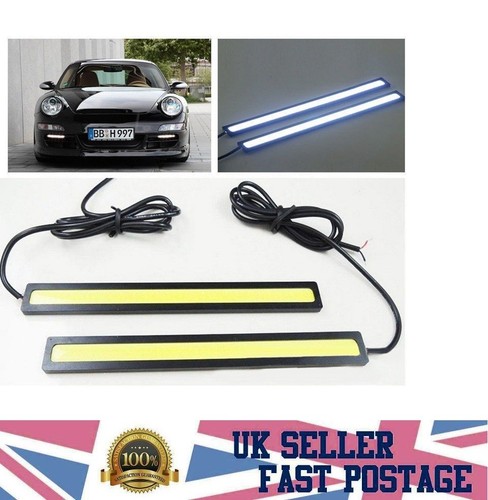 2x Universal Wasserdicht Lauflicht COB Nebel Lampe Auto LED Tageslicht DRL Lampe - Bild 1 von 12
