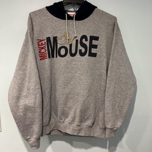 Mickey Inc Mickey Mouse Spell Out Color Block Hoodie Sweatshirt Medium VTG 90s
