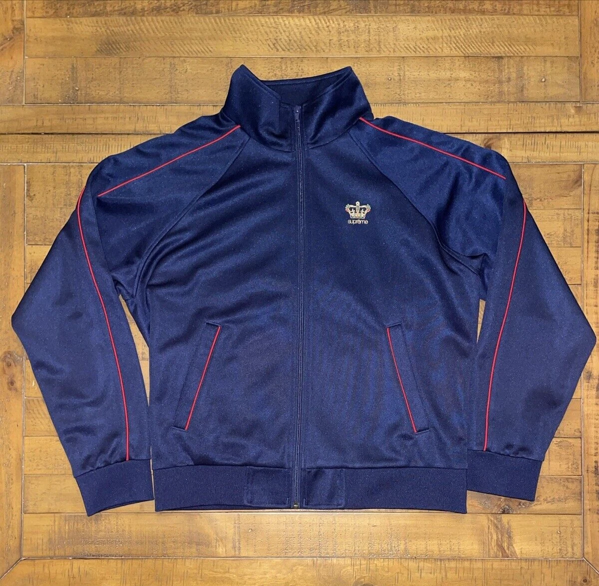 Veste de survêtement Supreme bleu marine couronne taille M