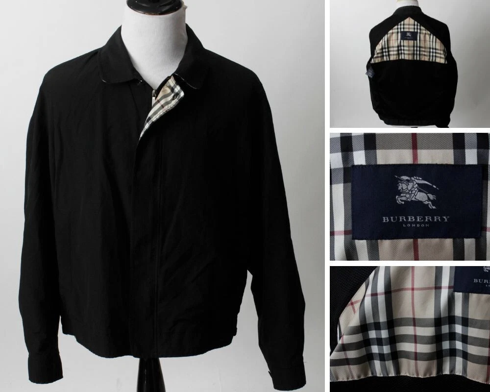 Burberry Windbreaker London Nero XL Harrington Extra Large da uomo