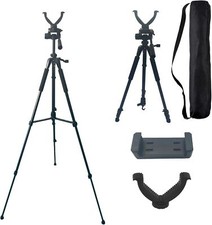 Rifle Shooting Tripod with 360 Swivel V-Bracket and Camera Tripod Mount Adapter