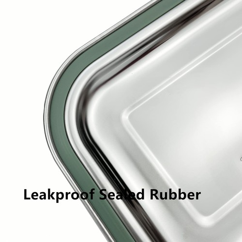 Large Metal Lunch Container with Leakproof Lid Stainless Steel Meal Prep Cont... - Picture 7 of 8
