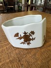 Vintage Andrea Sadek buffet Spoon holder - white china gold floral pattern #7736 — photo 5