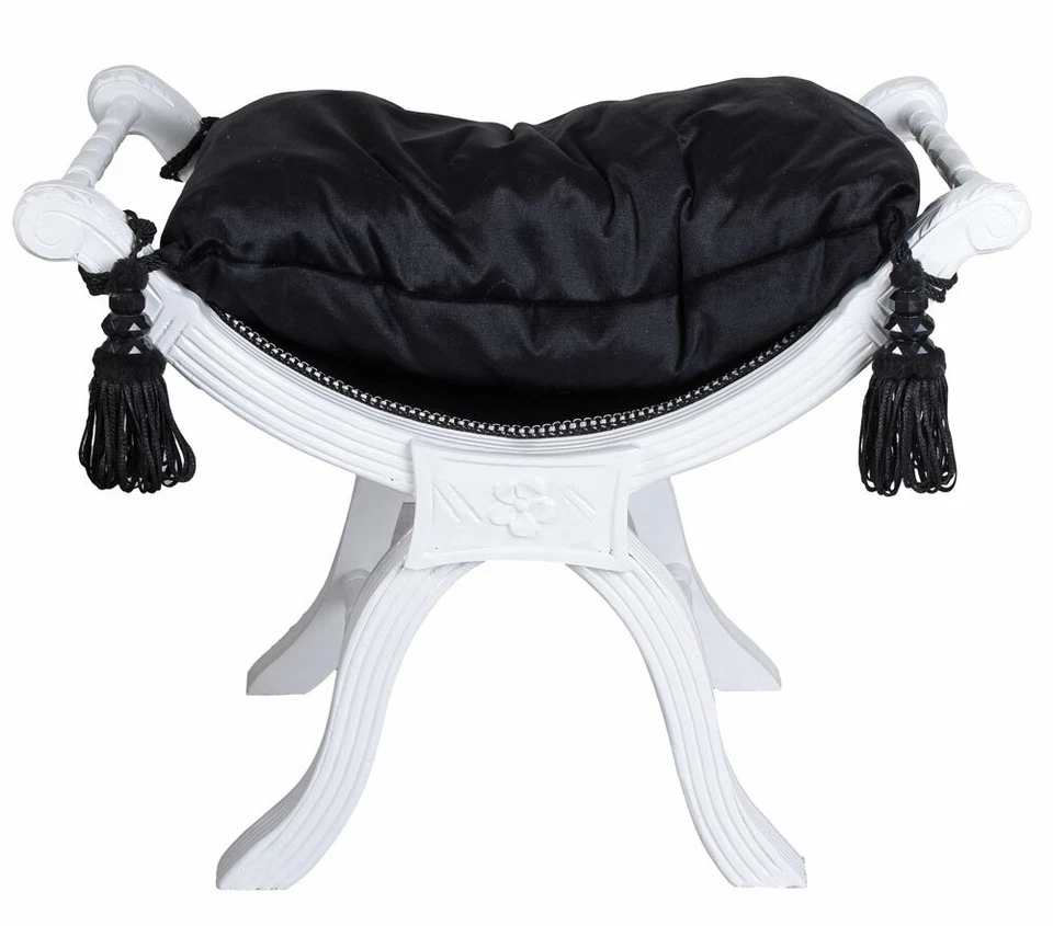 Hocker Landhausstil Sitzbank Polsterhocker Holzhocker Polsterschemel Pouf Antik - Bild 1 von 4