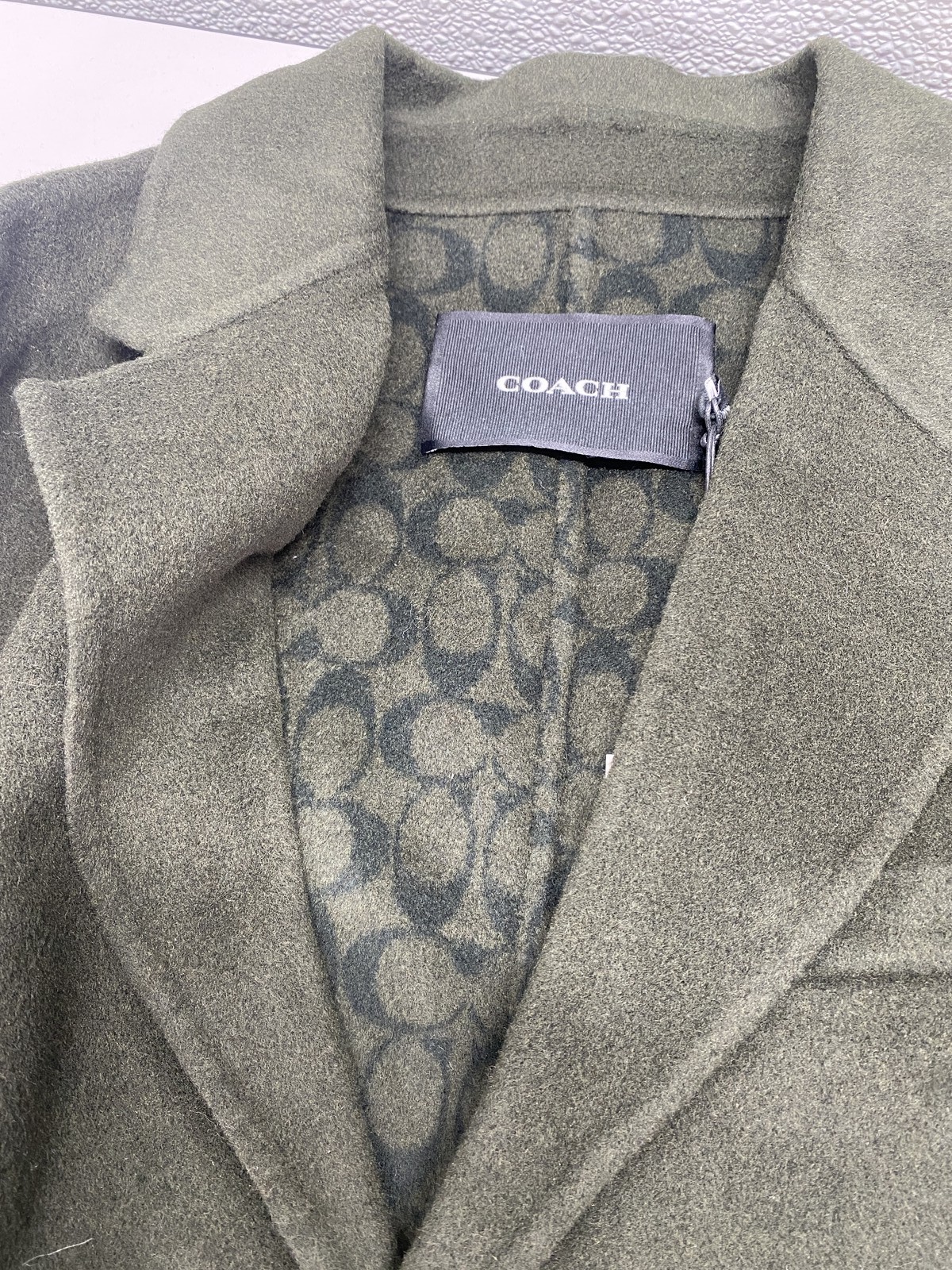Coach Mens Double Face Wool Overcoat Coat Size M Olive Green thumbnail 14