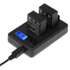 NNEIDS Lcd Screen Dual Battery Charger For Gopro Hero3 With Charging Capacity Di