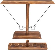 Wooden Hook  Ring Toss Game Tabletop Indoor Outdoor Party Fun