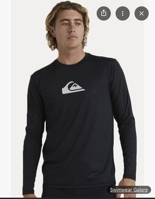 Quiksilver Men's Solid Streak Long Sleeve Rashguard in black size S NWT