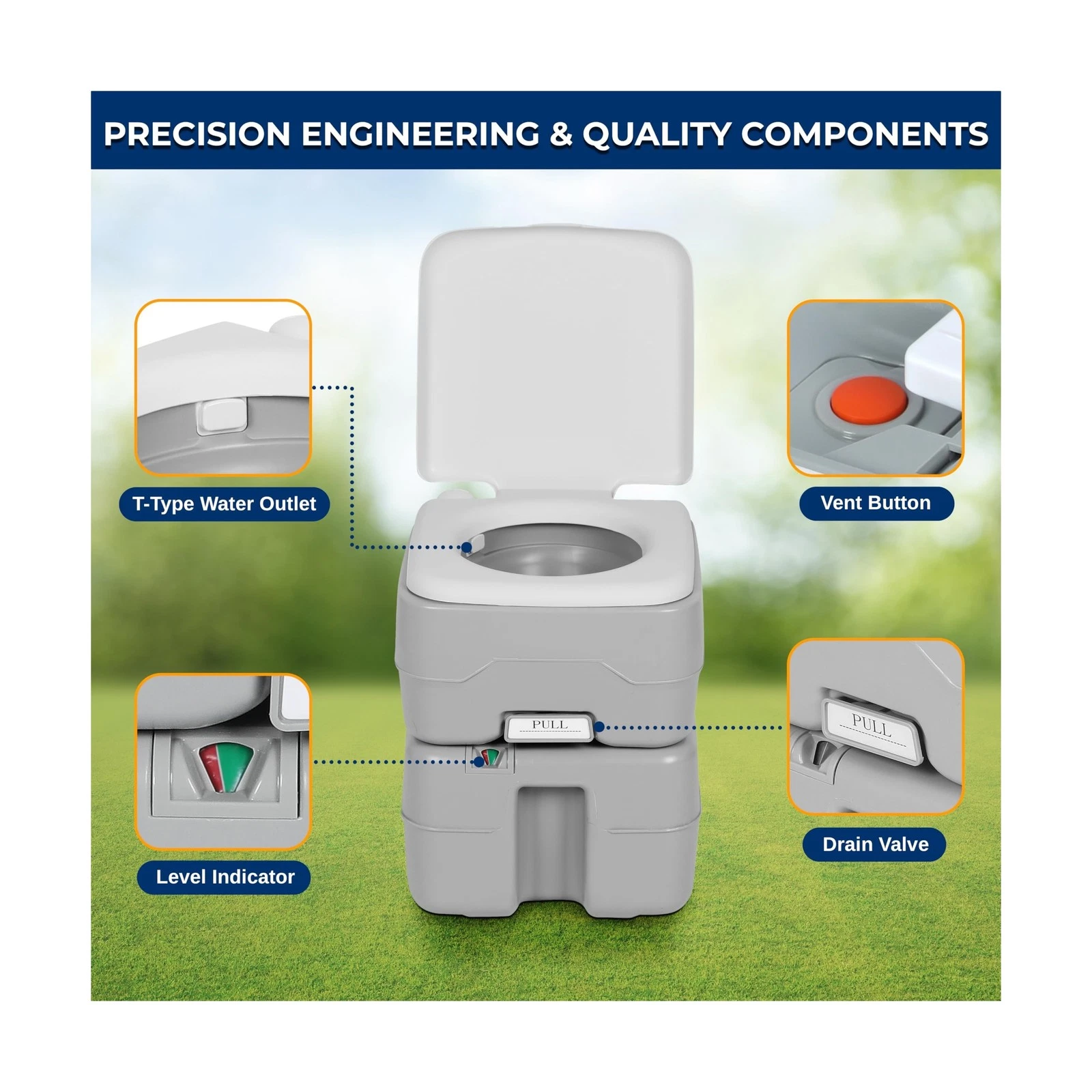 SereneLife Camping Toilet - Thumbnail 4