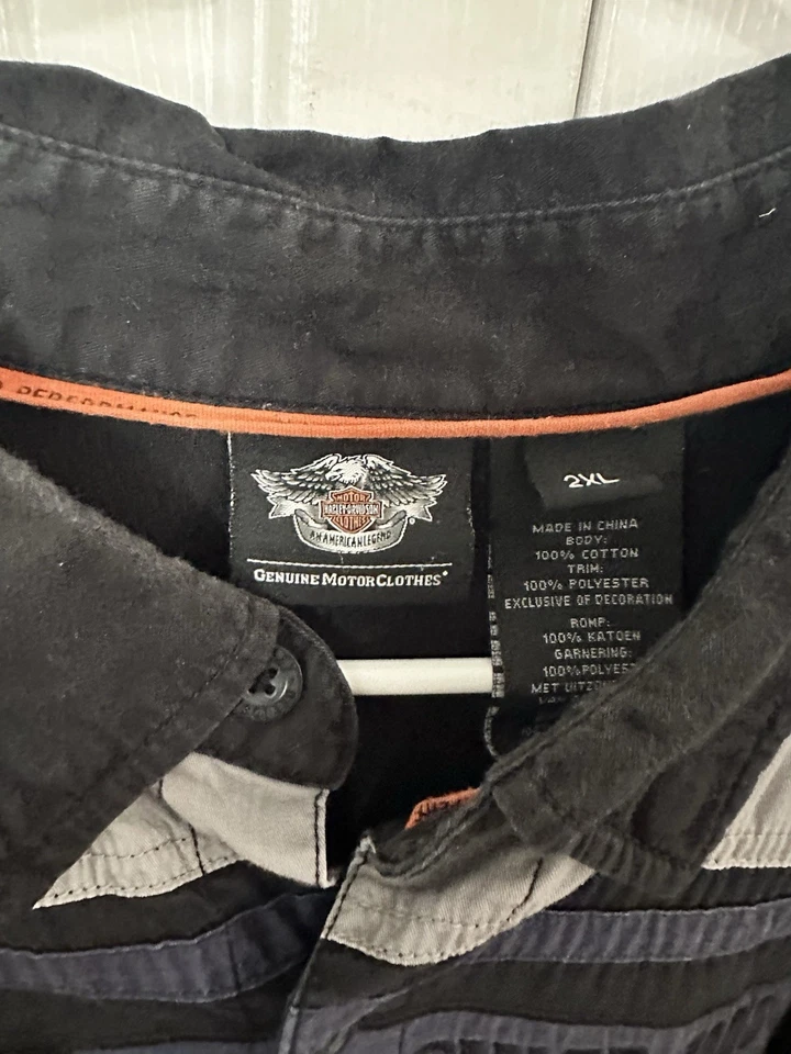 Camisa Harley Davidson Para Hombre Abotonada S/S Bordada HDMC - Talla 2XL Foto 3 de 3