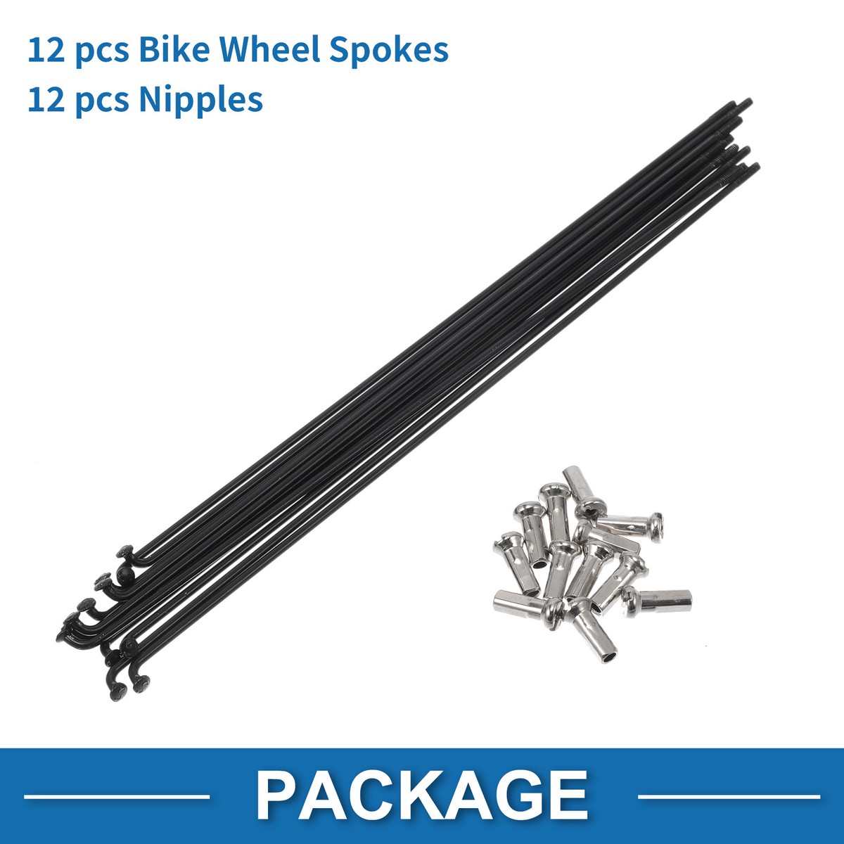 Unique Bargains Bicycle Spokes Bike Wheel Spokes Silver Tone Nipple 1 Set 14G Carbon Steel Galvanized Silver Tone-127mm 8 thumbnail image