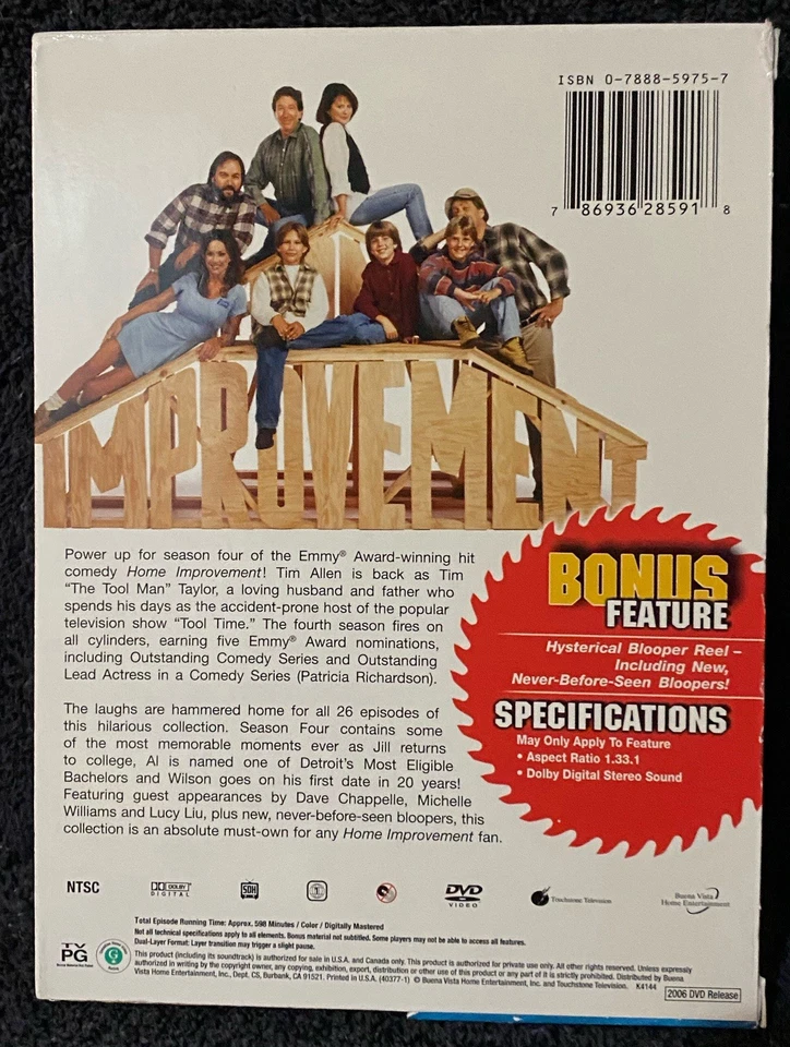 Home Improvement - The Complete Fourth Season (DVD, 2006, 3-Disc Set) - Image 2 of 3