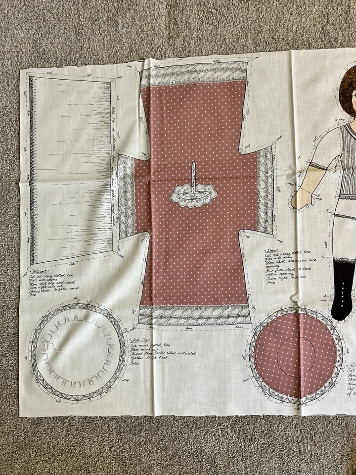 Vintage Quilt Cotton Fabric Mary Anne Authentic Victorian Rag Doll 19 Inches - Image 4 of 4