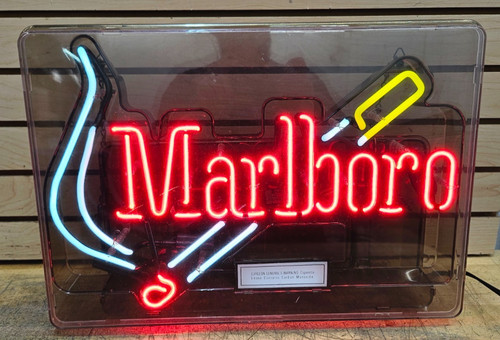 Vintage Marlboro Cigarette Philip Morris Everbrite Neon Light Sign Store Display