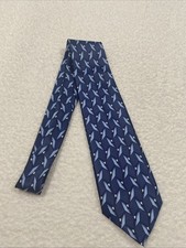 Carpe Diem Blue Geometric Pattern Silk Tie Made In USA