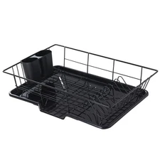 Space-Saving 3-Piece Dish Drainer Rack Set with Cutlery Holder Maximize